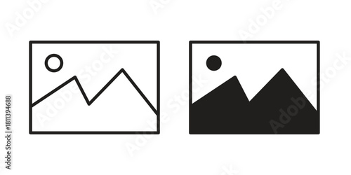 Picture icons of black colored in various styles