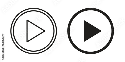 Play icons of black colored in various styles