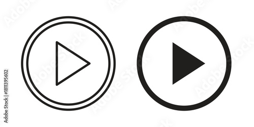 Play icons of black colored in various styles