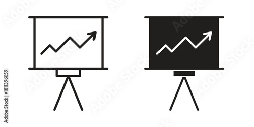 Presentation icons of black colored in various styles