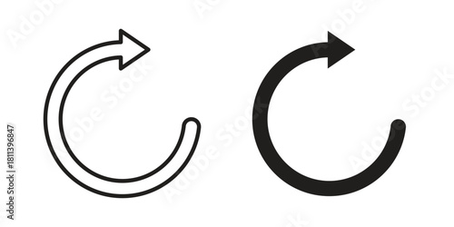 Redo icons of black colored in various styles