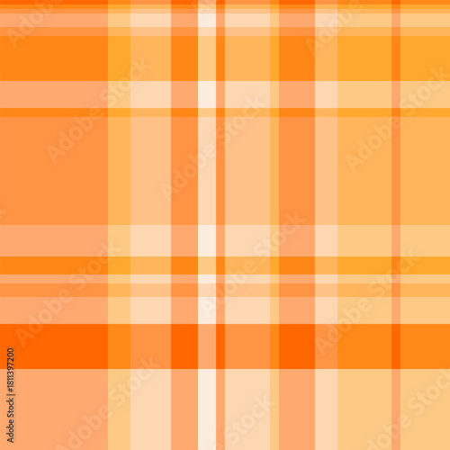 Advertising fabric background pattern, individuality texture check vector. Italian plaid tartan seamless textile in orange and bright colors.