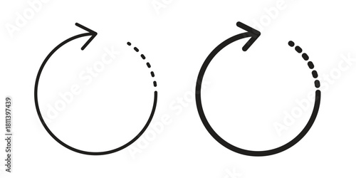 Rotate right icons of black colored in various styles