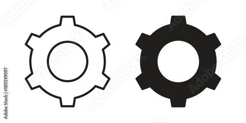 Settings icons of black colored in various styles