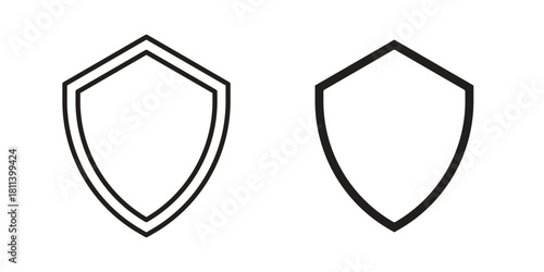 Shield icons of black colored in various styles