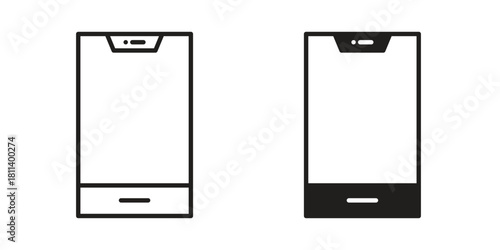 Smartphone icons of black colored in various styles
