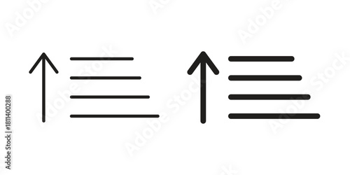 Sort amount up icons of black colored in various styles