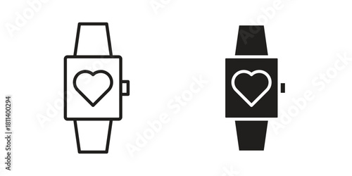 Smartwatch icons of black colored in various styles