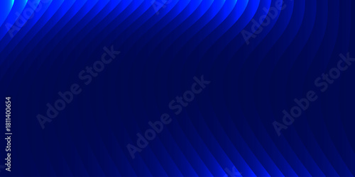 Neon ribbed fractal glass 3d background. Holographic vertical stripe pattern with vibrant purple blue yellow gradient. Abstract black bg, iridescent texture lines in radiant colors. 3D illustration