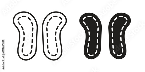 Soles icons of black colored in various styles