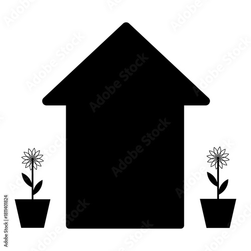 The image is an icon representing a house or home
