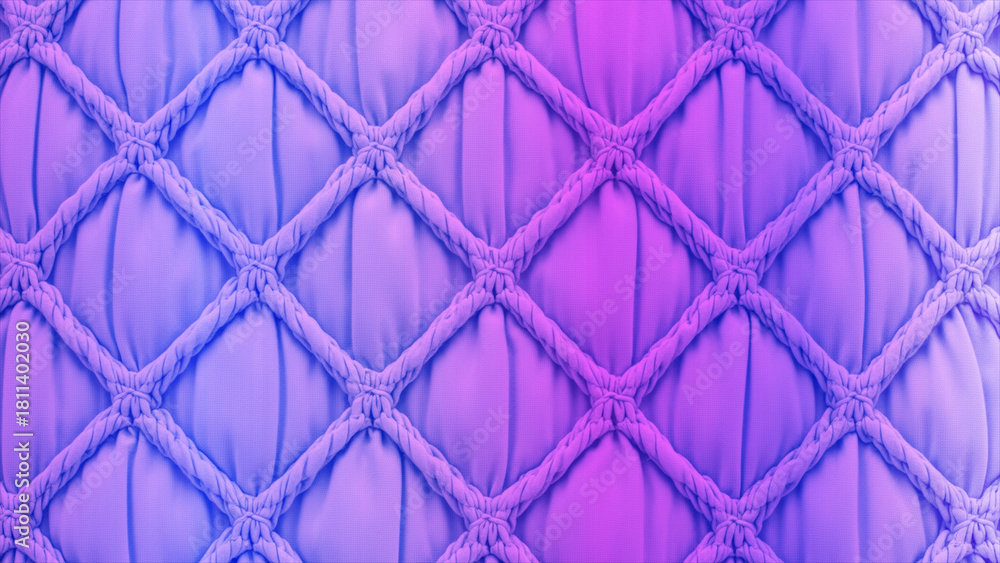 Fototapeta premium Vibrant neon gradient quilt pattern with soft diamond texture, creating a stylish and modern abstract background design perfect for creative projects