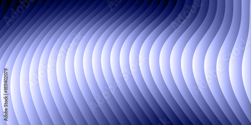 Neon ribbed fractal glass 3d background. Holographic vertical stripe pattern with vibrant purple blue yellow gradient. Abstract black bg, iridescent texture lines in radiant colors. 3D illustration