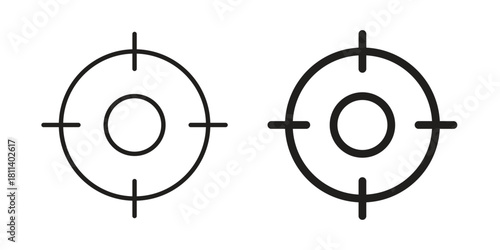 Target icons of black colored in various styles