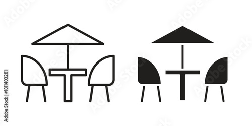 Terrace icons of black colored in various styles
