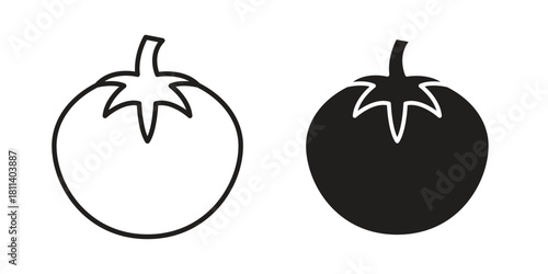 Tomato icons of black colored in various styles