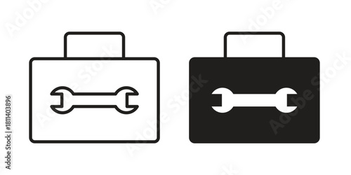 Toolbox icons of black colored in various styles
