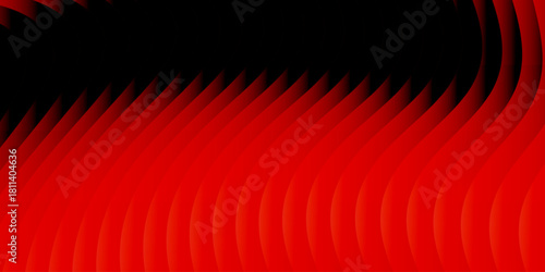 Neon ribbed fractal glass 3d background. Holographic vertical stripe pattern with vibrant purple blue yellow gradient. Abstract black bg, iridescent texture lines in radiant colors. 3D illustration