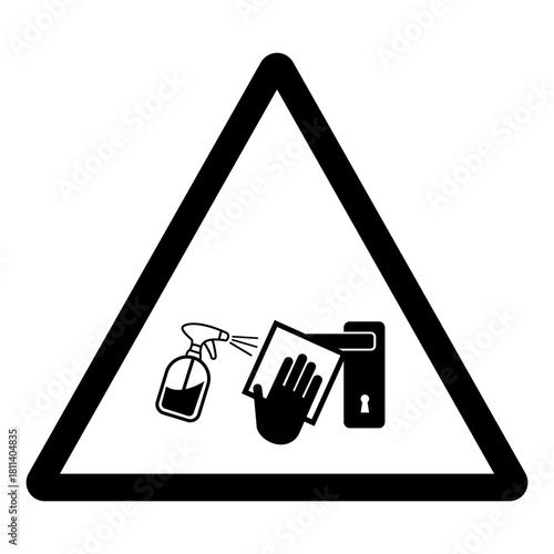 Clean High-Touch Surface Regularly Prevent Of Covid-19 Symbol Sign, Vector Illustration, Isolate On White Background Label.EPS10