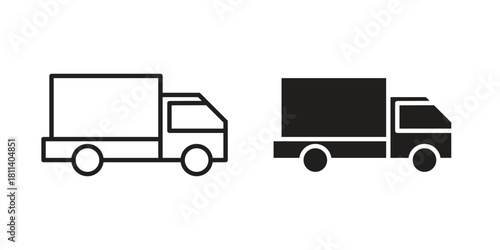 Truck icons of black colored in various styles