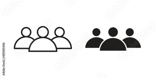 Users icons of black colored in various styles