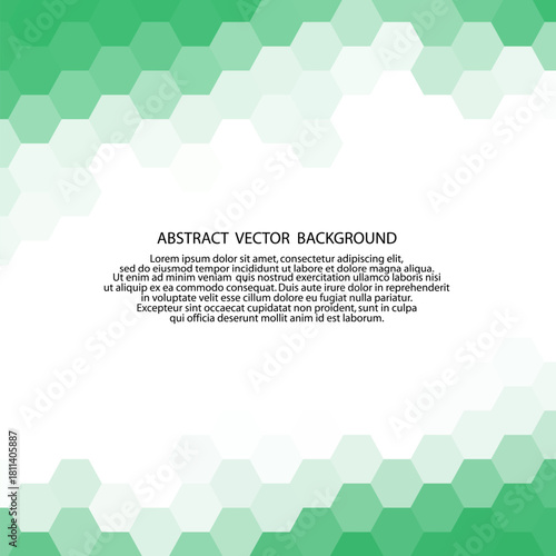 green hexagon background. layout for presentation. eps 10