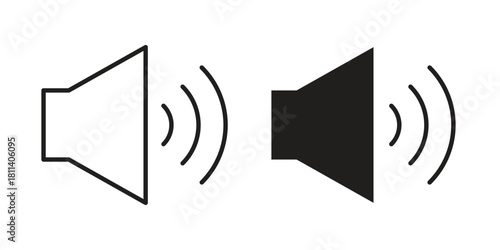 Volume icons of black colored in various styles