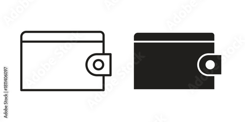 Wallet icons of black colored in various styles