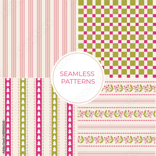 Geometric fun abstract colorful vector seamless repeating backgrounds for wrapping paper, wallpaper, cards, posters, invitation, party products