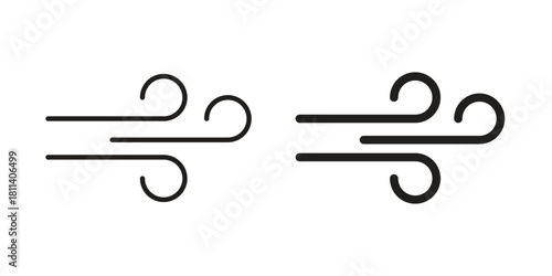 Wind icons of black colored in various styles