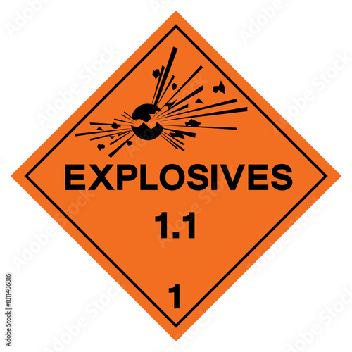 Classs 1 Explosives 1.1 Symbol Sign , Vector Illustration, Isolate On White Background Label.EPS10