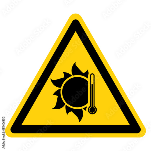 Heat Stress Hazard Symbol Sign,Vector Illustration, Isolated On White Background Label.EPS10