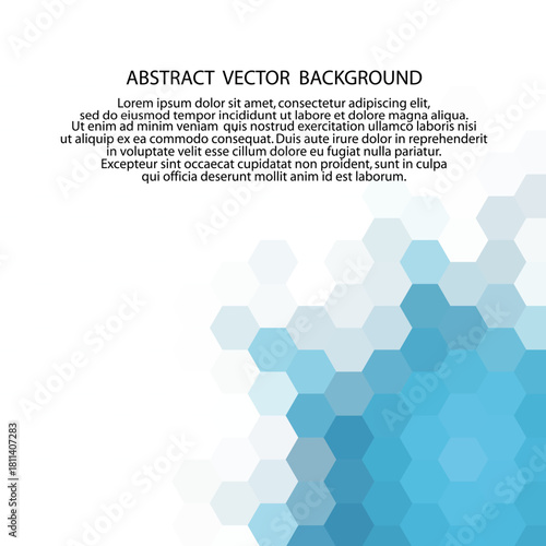 blue hexagon. abstract vector background. geometric design. polygonal style. layout for presentation. eps 10