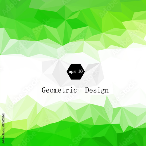 green abstract triangle background. vector geometric design. eps 10