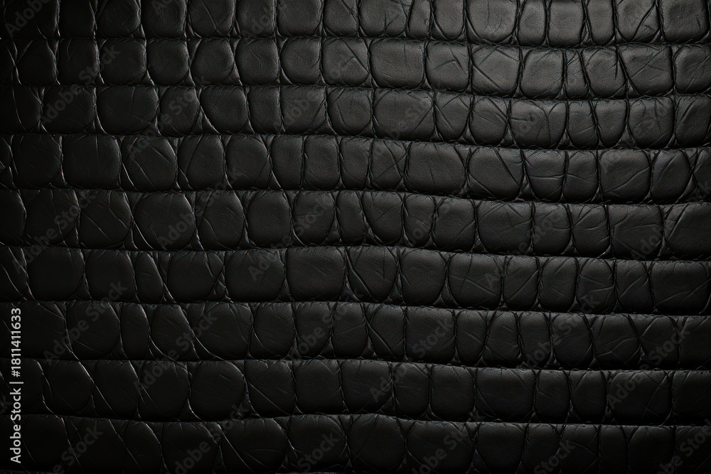 Fototapeta premium Black leather backgrounds textured repetition.