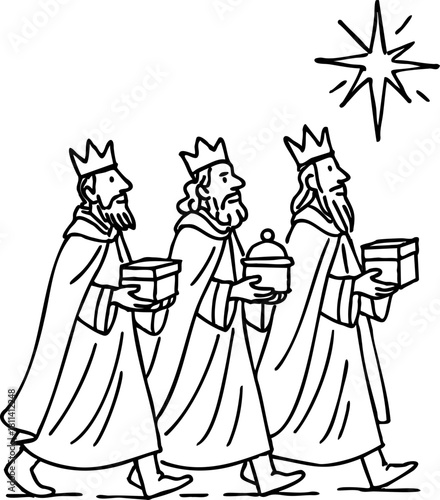 Hand drawn reyes magos day