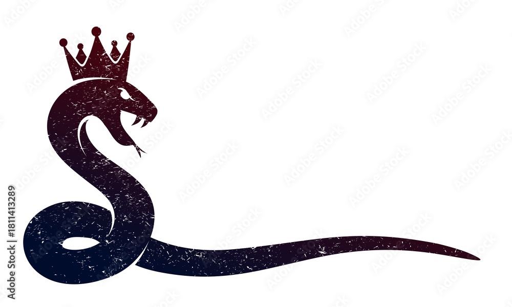 Fototapeta premium The symbol of the snake in the crown. 