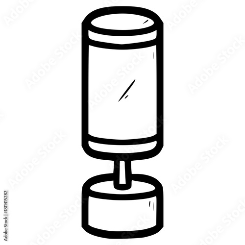 doodle standing punching bag illustration hand drawn outline vector