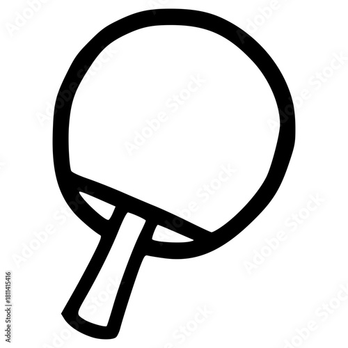 doodle table tennis bat illustration hand drawn outline vector