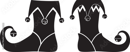 Pair of jester boots with bells silhouette