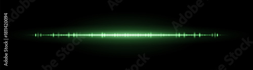 Color glowing horizontal flare with fine light pulses and reflection. Suitable for overlays, highlights, and modern digital effects.