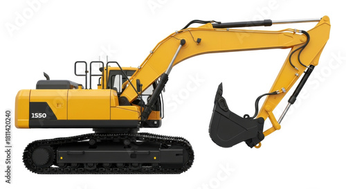 Isolated new 1550 excavator construction machinery vehicle equipment earthmoving industrial