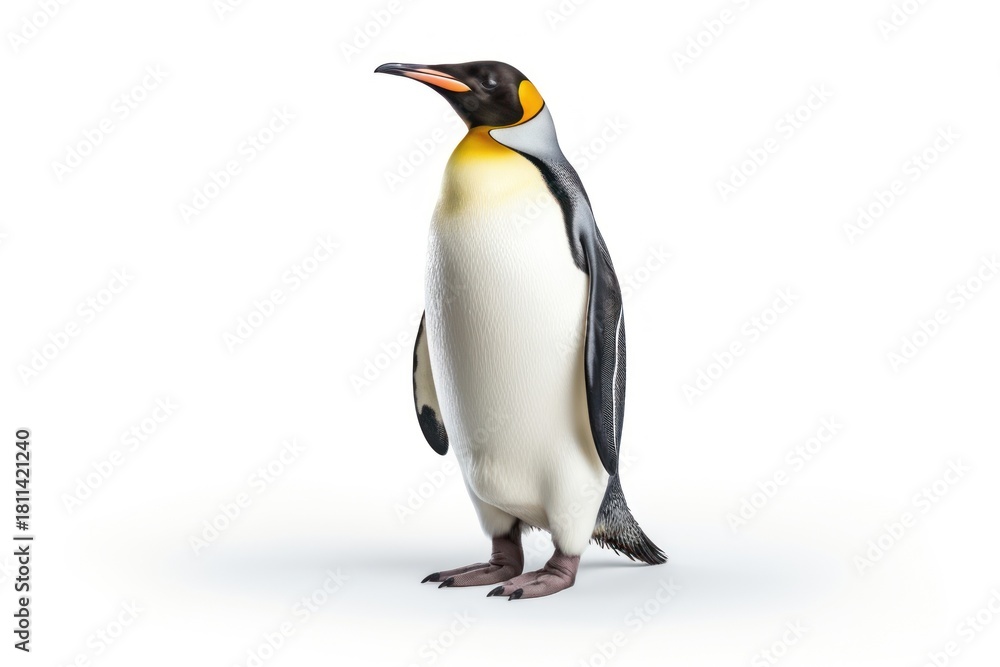 Naklejka premium Royal penguine animal bird white background.