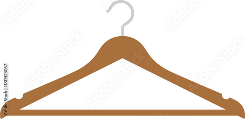 Flat Color Style Wooden Clothes Hanger Fashion Accessory Illustration