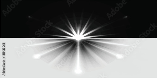 Futuristic abstract background vector of blue star flare and motion lines in dark night sky