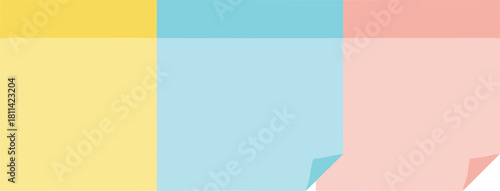 Simple Flat Style Three Colorful Sticky Note Paper Reminder Set