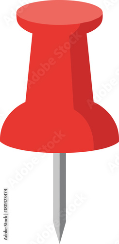 Simple Flat Style Red Push Pin Notice Board Office Element