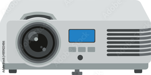 Flat Style Detailed Projector Device for Presentation Tool Illustration Element