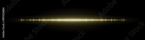 Color glowing horizontal flare with fine light pulses and reflection. Suitable for overlays, highlights, and modern digital effects.