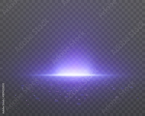 Soft purple glow rising from the bottom with a bright horizon line and shimmering particles. Vector luminous background effect for overlays, promotional accents, presentations and modern tech design.
